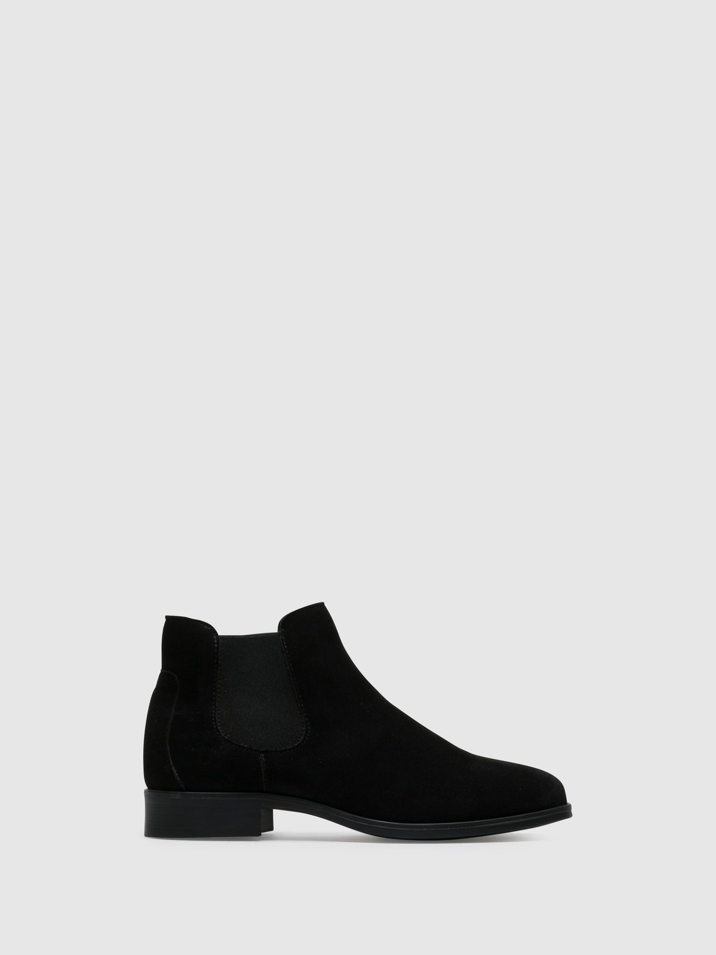 Foreva Black Suede Elasticated Ankle Boots